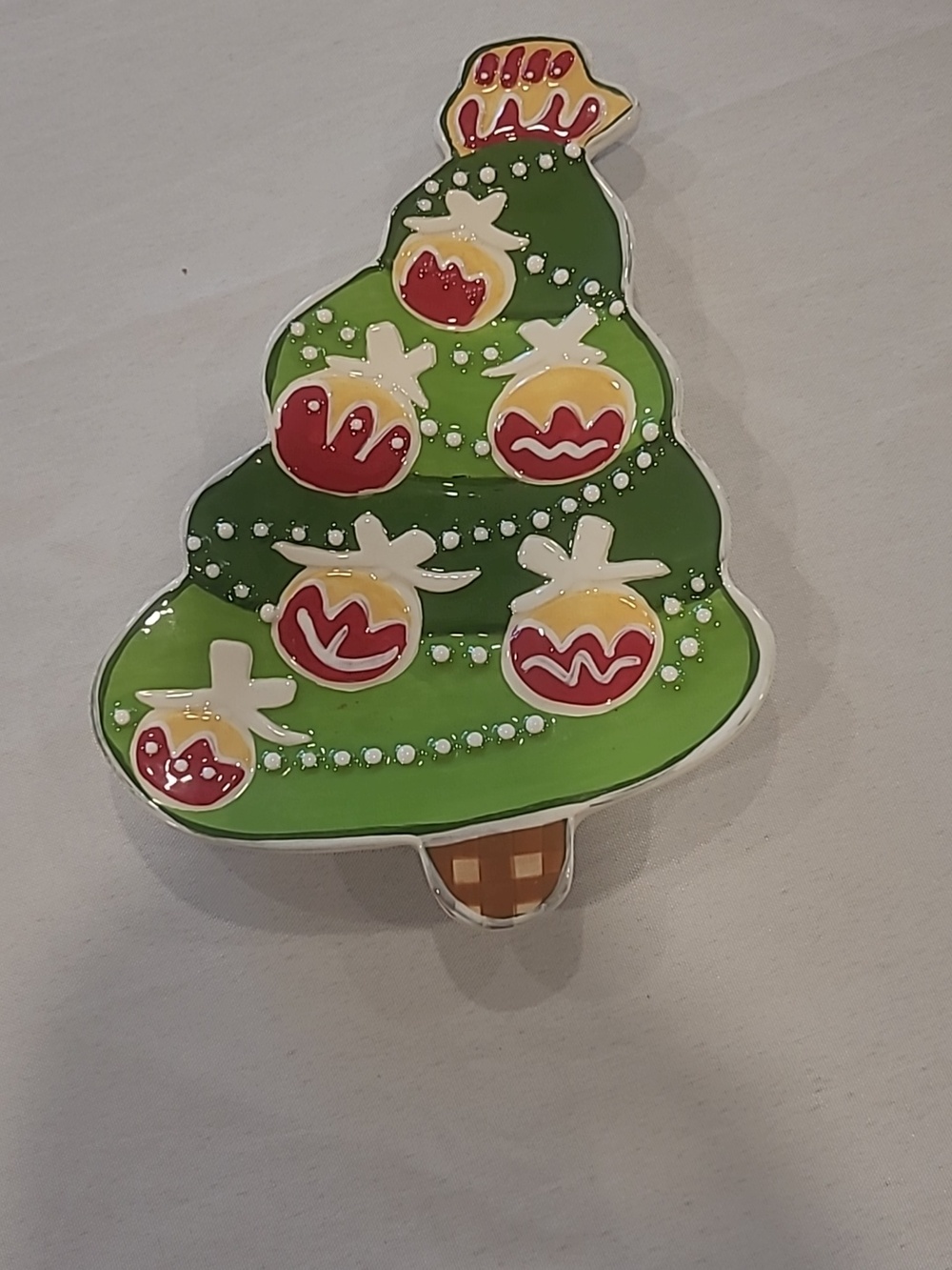 Boston Warehouse Trading Corp. Ceramic Christmas Tree Candy Plate